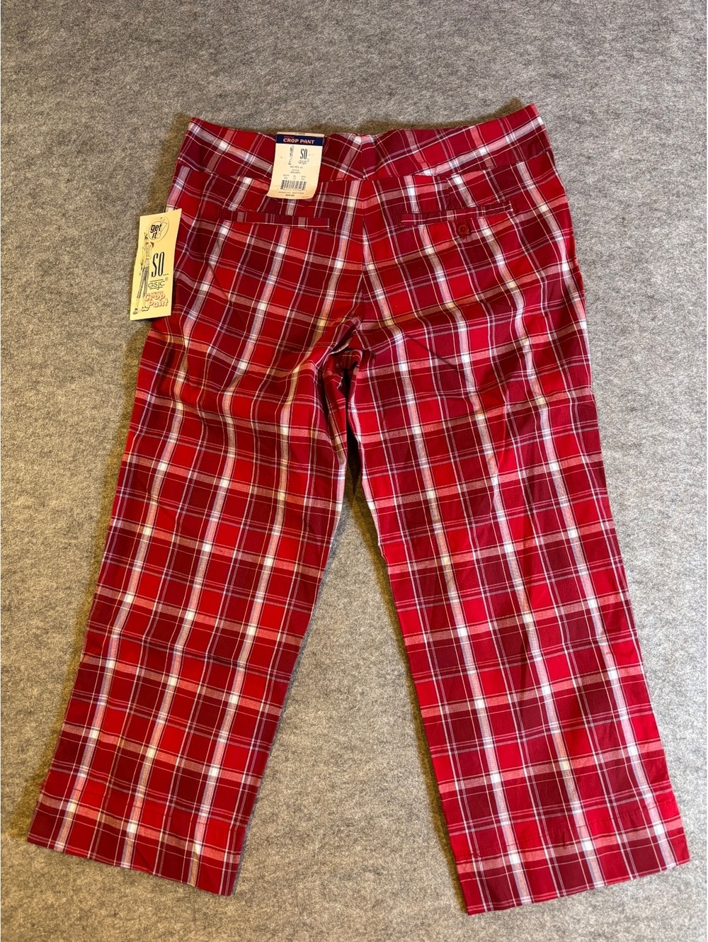 NWT Y2K SO Junior Girls Crop Pants plaid Size 7